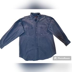 Vintage Early Winters Mens 100% Cotton Blue Button Down Shirt In Great Condition